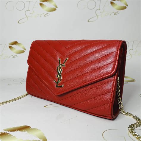 ysl patent leather bag red|YSL baguette bag.